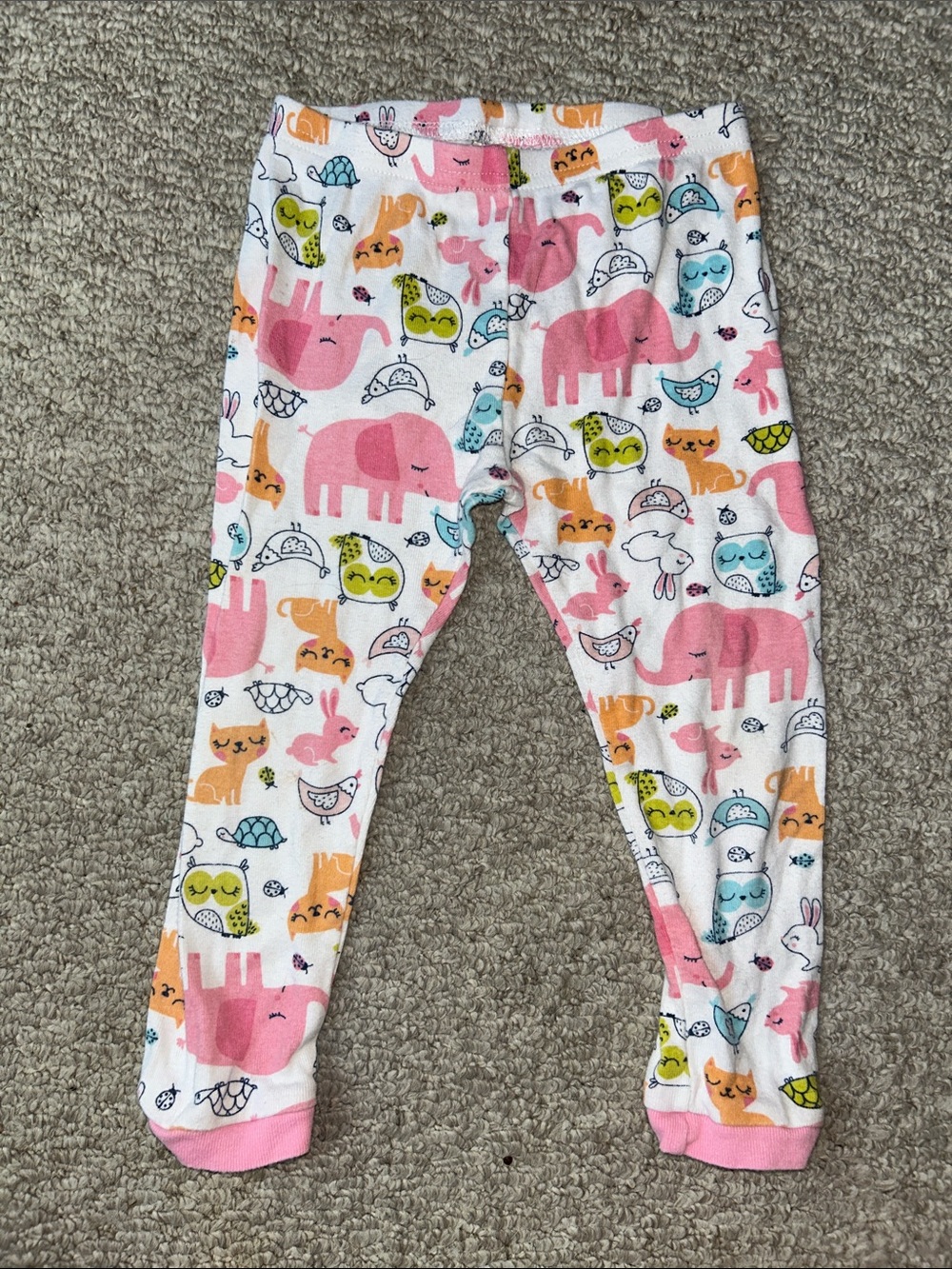 Carter's Simple Joys 24M Pink White Multi Animal Print Pants
